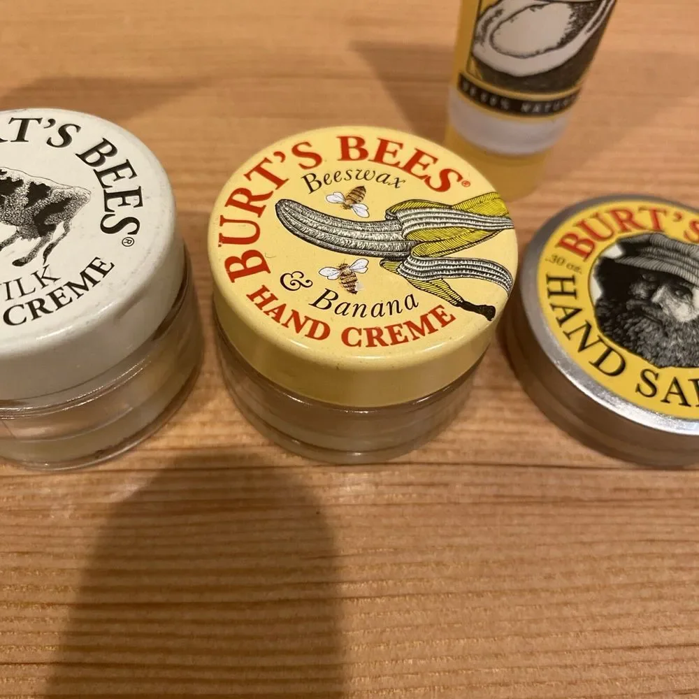Burt's Bees Sampler Beeswax Banana Almond Milk Coconut Lemon Butter Hand Salve O
